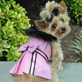Wool Dog Coat Harness and Fur Collar with Matching Leash (size: X-Small)